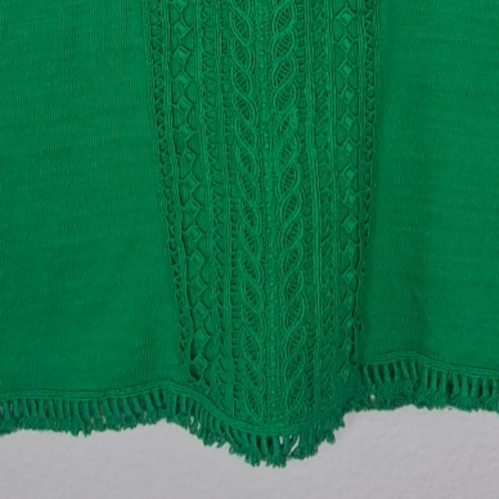 Charter Club Top Long Sleeve Green Round Neck Embroidered Petite Large - Picture 6 of 15